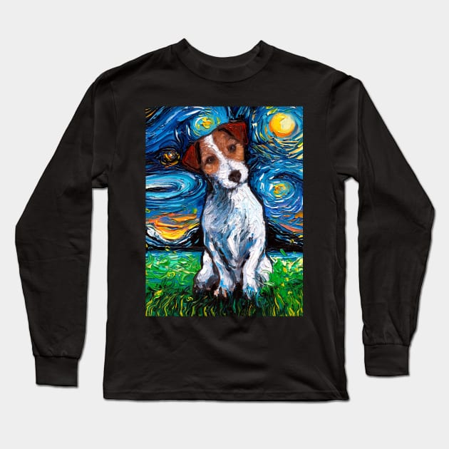 Jack Russell Terrier Night Long Sleeve T-Shirt by sagittariusgallery